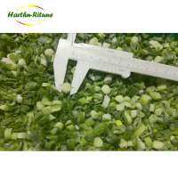 Typical green spring onion deep frozen used to pizza,spice